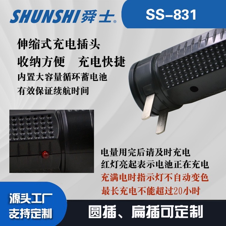 铅酸电池圆插扁插强光手电筒OEM代加工，贴牌加工，ODM定制图2