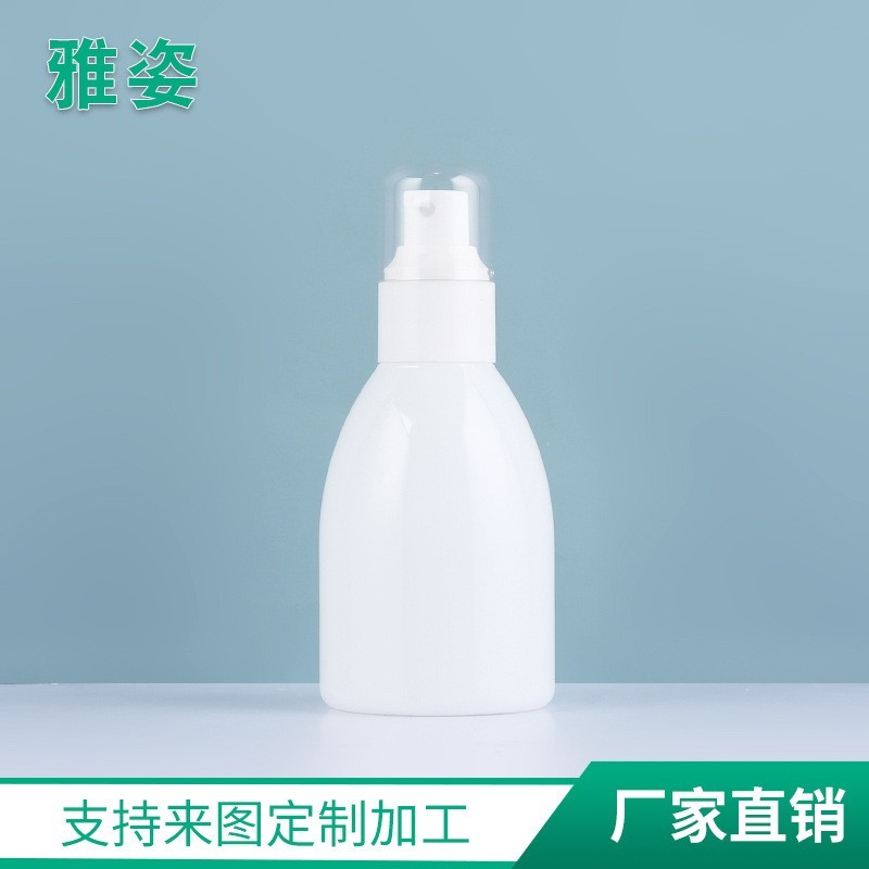 150ml鸭嘴按压瓶洁面乳瓶 化妆品包材 乳白色乳液分装瓶OEM代加工厂图4