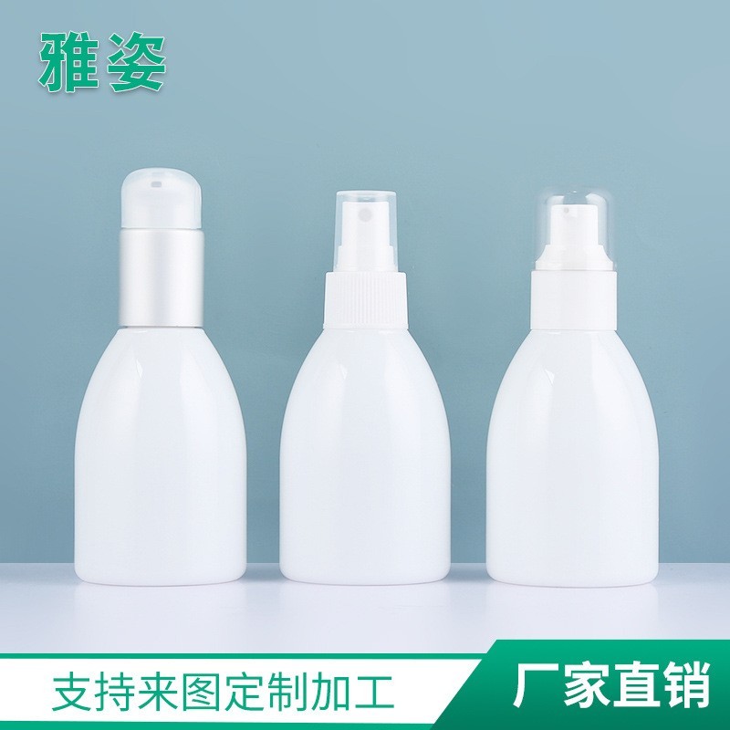 150ml鸭嘴按压瓶洁面乳瓶 化妆品包材 乳白色乳液分装瓶OEM代加工厂图3