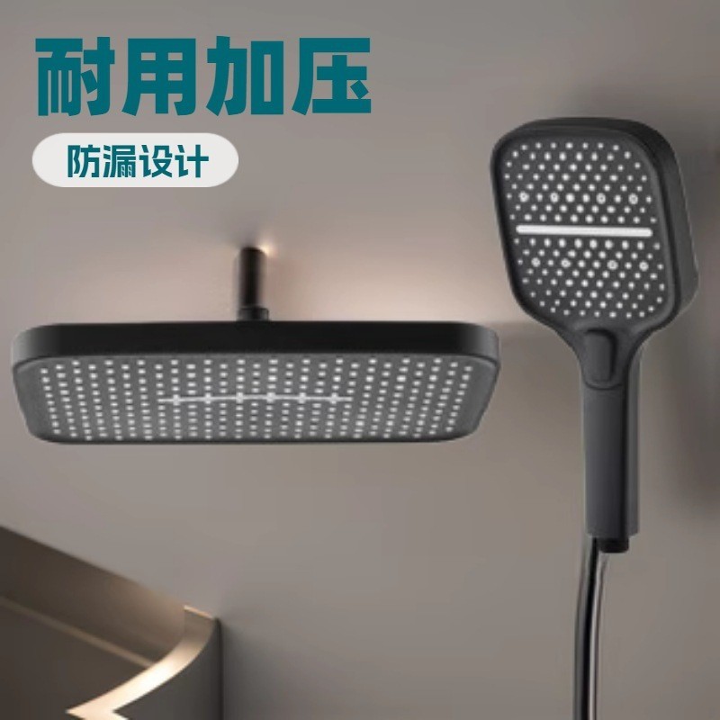 增压硅胶顶喷大花洒套装淋浴家用酒店沐浴莲蓬头套装,OEM代工厂家图2