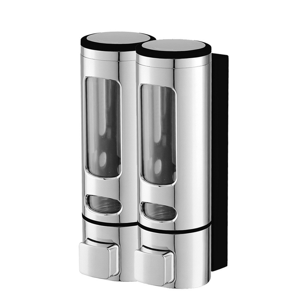 家用酒店用浴室用ABS材质壁挂手按皂液器给皂器双筒,OEM代加工，贴牌加工，ODM定制图3