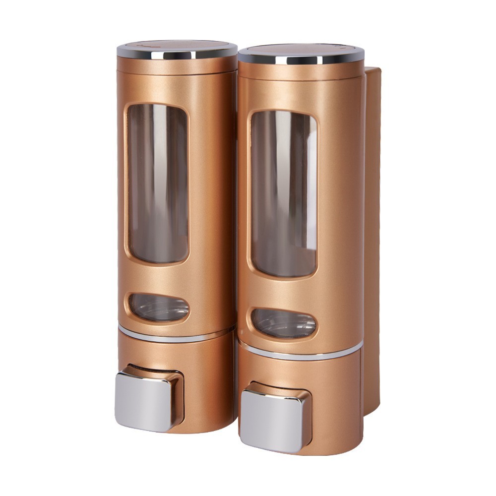 家用酒店用浴室用ABS材质壁挂手按皂液器给皂器双筒,OEM代加工，贴牌加工，ODM定制图5