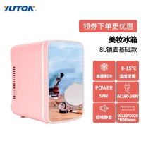 镜面数显调光美妆小冰箱化妆品护肤品面膜保鲜冰箱带LED补光灯,OEM代加工，贴牌加工，ODM 定制