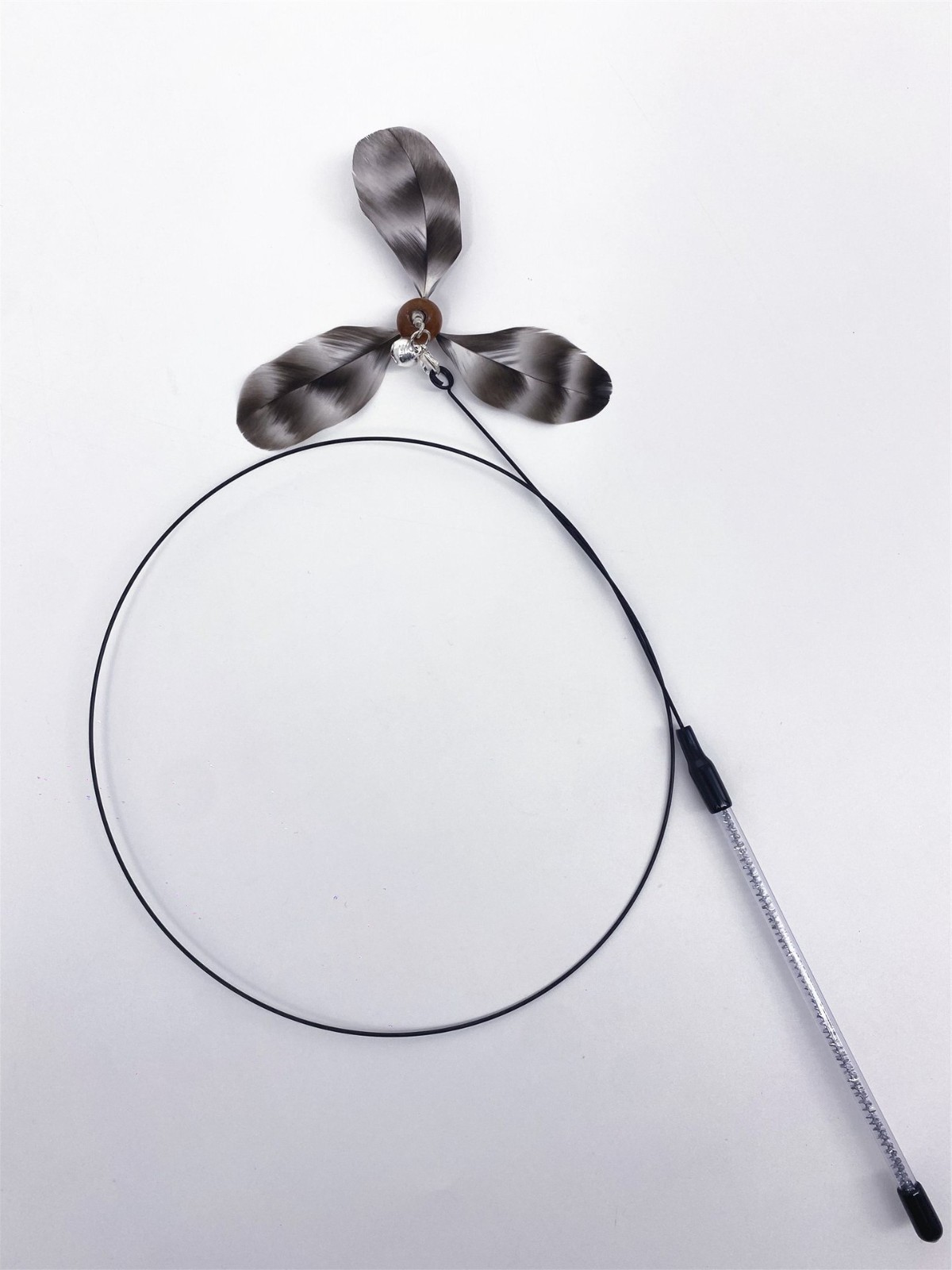 厂家定制旋转大风车长杆钢丝逗猫棒天然材质羽毛替换头猫玩具,OEM代加工，贴牌加工，ODM定制图4