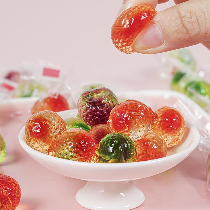 剥皮软糖爆浆夹心软糖混合果汁软糖网红剥皮水果糖零食,OEM代加工，贴牌加工，ODM定制图2