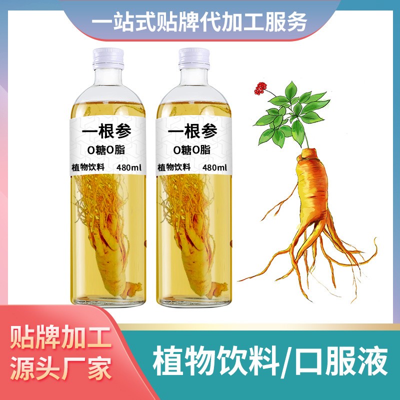 一整根参饮品代加工厂家一根参口服液饮品熬夜水,贴牌加工