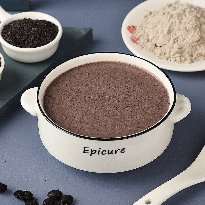 美粥黑芝麻核桃桑葚粉芝麻糊黑芝麻粉黑豆粉不加蔗糖芝麻糊500克代加工厂图4