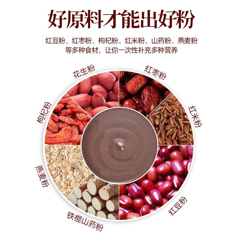 红养粉红豆山药燕麦红米冲饮即食早餐粉冲调谷物营养早晚餐代餐粉代加工厂图4