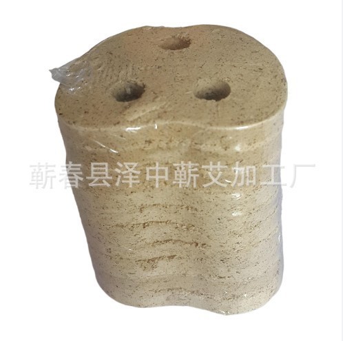 苹果形三孔艾绒饼 湖北蕲春艾饼 艾灸仪专用蕲艾艾饼ODM定制图3