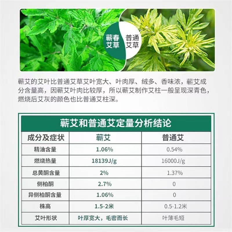 蕲艾堂官方正品李时珍臻品艾绒五年陈艾制作家用野生纯艾绒120gOEM代加工图3