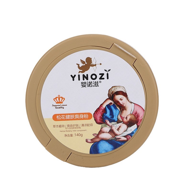 松花健肤爽身粉儿童清凉粉爽肤粉宝宝温和配粉扑防红屁股OEM代加工图4