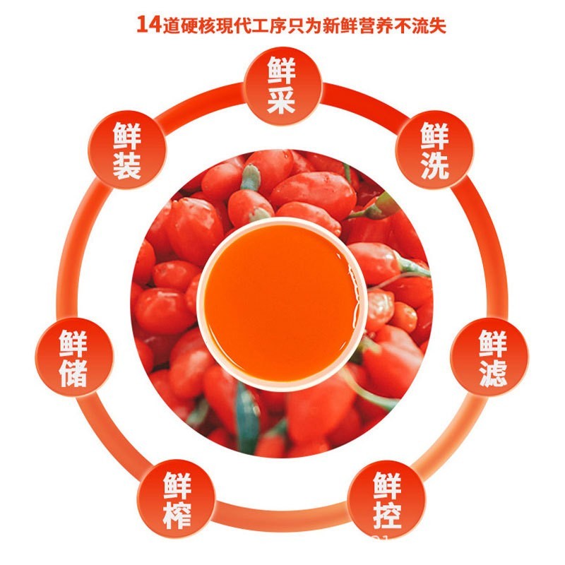 宁夏滋补红枸杞子原汁原浆 工厂NFC养生玻璃瓶浓鲜枸杞果汁原桨浆 OEM代工厂图5