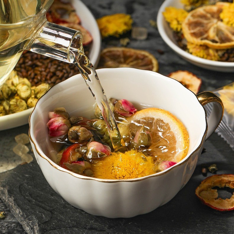 柠檬荷叶茶夏季大餐解油腻变形茶胎菊组合花草茶OEM定制图4