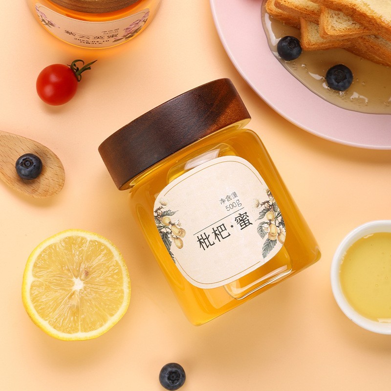 蜂蜜源头工厂OEM贴牌代工天然农家土蜂蜜百花槐花蜜玻璃瓶500g  OEM代工厂图2