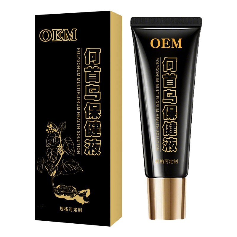 贴牌定制何首乌保健液黑发养发草本植物免洗护发黑发白转乌发乳,代工智造图4