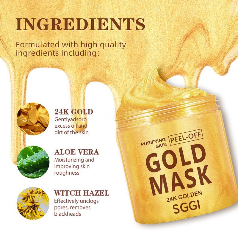外贸定制24K黄金撕拉面膜去黑头角质涂抹式凝胶面膜保湿紧致跨境图4