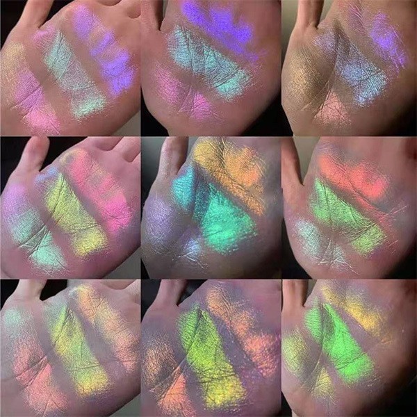 永霏单色变色龙眼影幻彩缎光钻闪镭射国产光学变色龙眼影定制代加图2