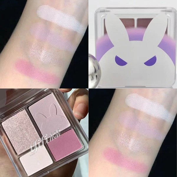 EM定制四色眼影哑光珠光钻闪爆闪变色龙兔兔眼影彩妆图2