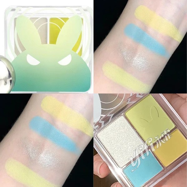 EM定制四色眼影哑光珠光钻闪爆闪变色龙兔兔眼影彩妆图5