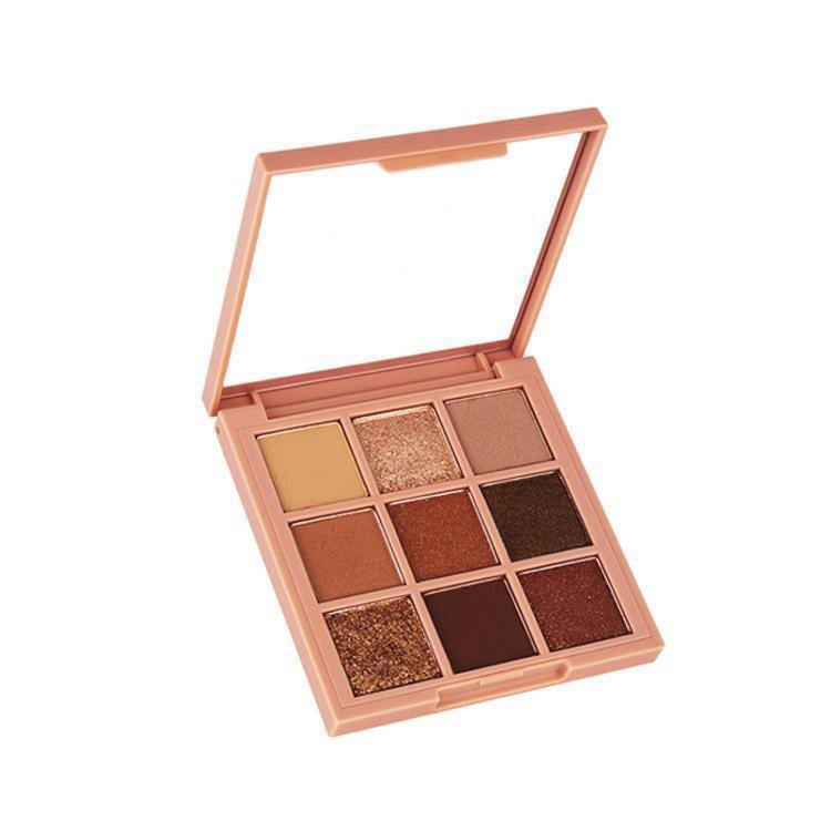 九宫格眼影盘 橘棕盘哑光珠光亮片显色持久眼影盘ins风图3