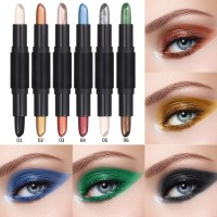 新款美妆新品双头高珠光眼影棒批发外贸欧美舞台烟熏妆眼影笔定制