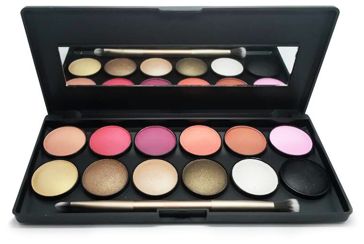 12色眼影 多色珠光哑光亮钻亮片眼影彩妆化妆品OEM订制加工厂家图4