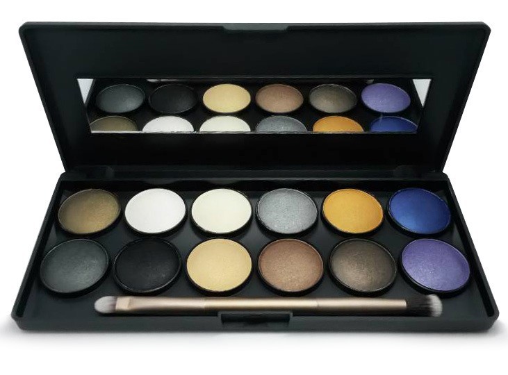 12色眼影 多色珠光哑光亮钻亮片眼影彩妆化妆品OEM订制加工厂家图3