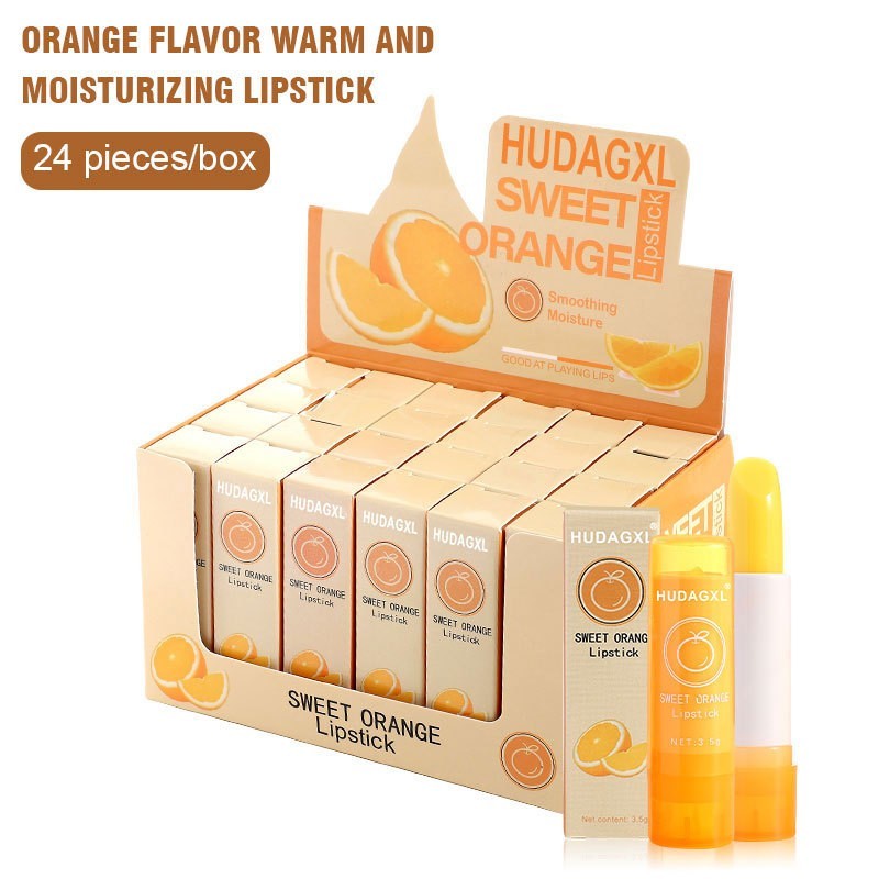 润唇膏口红化妆品外贸定制甜橙味温变保湿温感变色唇膏甜橙润唇膏图4