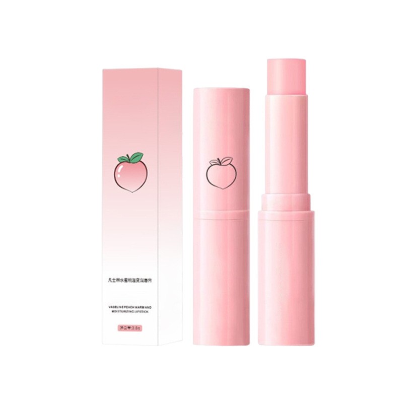 OEM/ODM水蜜桃凡士林润唇膏补水保湿滋润修护嫩滑口红打底变色温