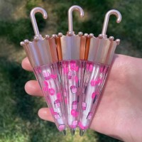 外贸跨境OEM定制唇彩 儿童可爱小雨伞管子多色选择透明唇釉厂家