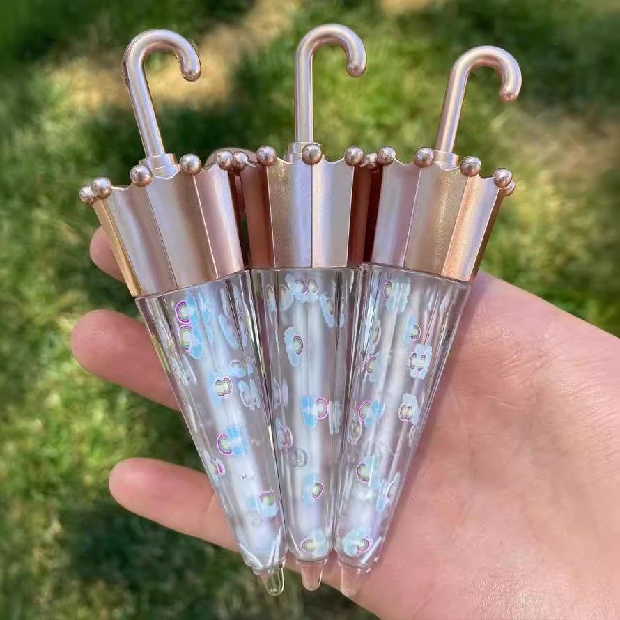 外贸跨境OEM定制唇彩 儿童可爱小雨伞管子多色选择透明唇釉厂家图3