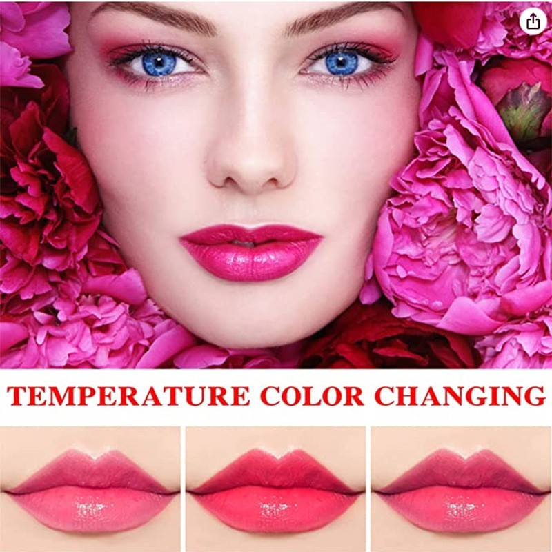 蓝色妖姬温变色口红滋润保湿打底彩妆蓝玫瑰润唇膏图3