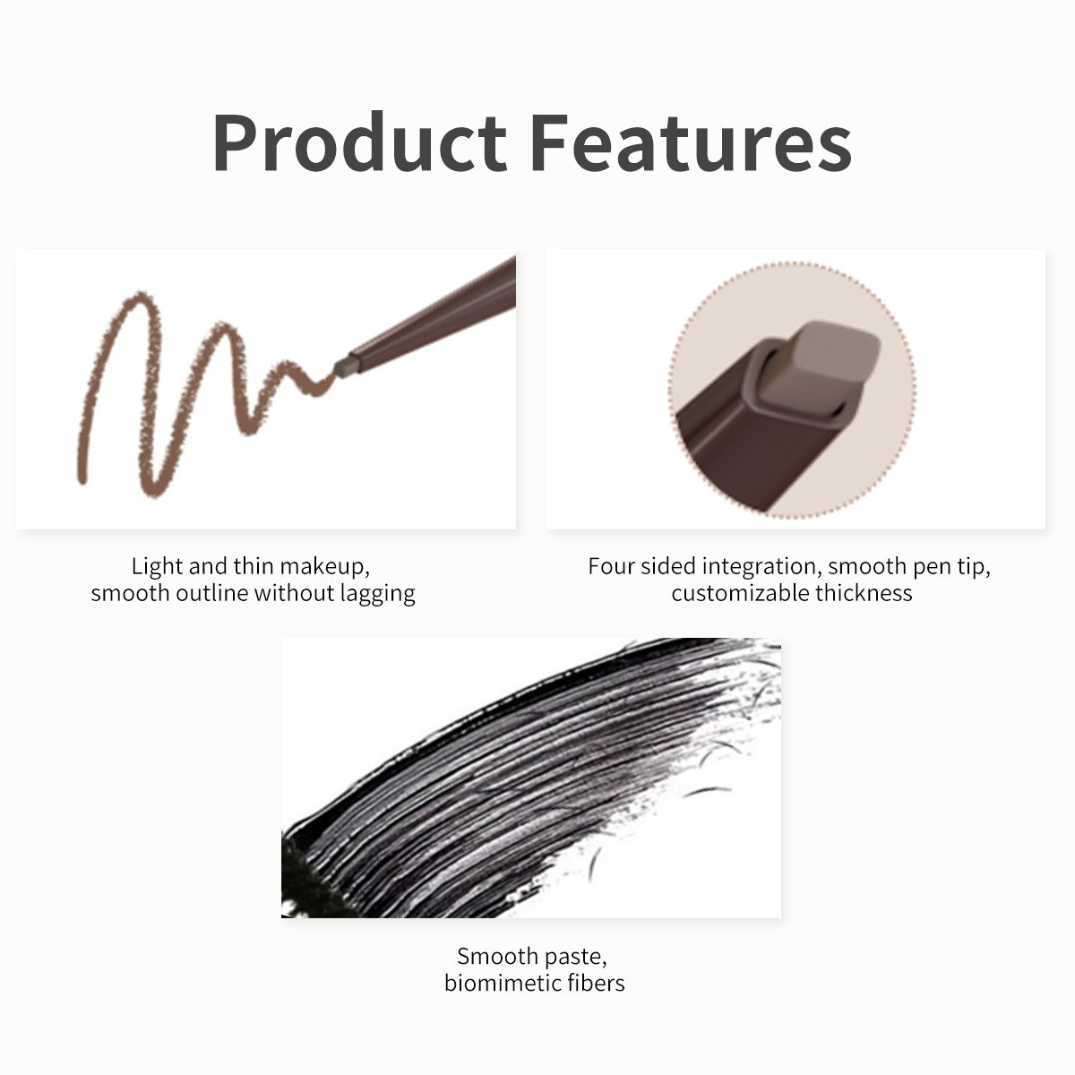 跨境定制双头睫毛膏眉笔刷出太阳花眉笔硬芯野生眉贴牌代工oemodm图2