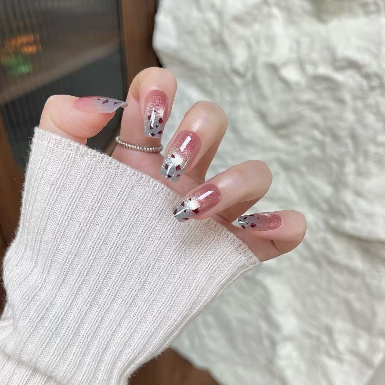 腮红豹纹美甲新款局部猫眼穿戴甲辣妹性感假指甲成品甲片贴片图3