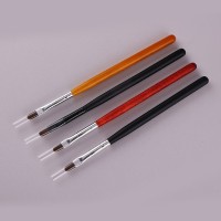 工厂定制日式圆头光疗笔木杆单支彩绘画花笔圆头雕花晕染笔蕾丝笔