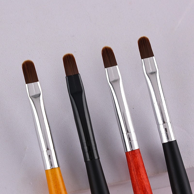 工厂定制日式圆头光疗笔木杆单支彩绘画花笔圆头雕花晕染笔蕾丝笔图4