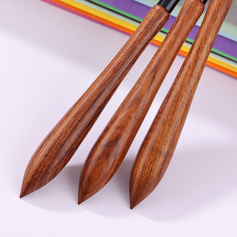 工厂定制日式檀木杆美甲彩绘笔画花笔套装12支 初学者斜头光疗笔图5