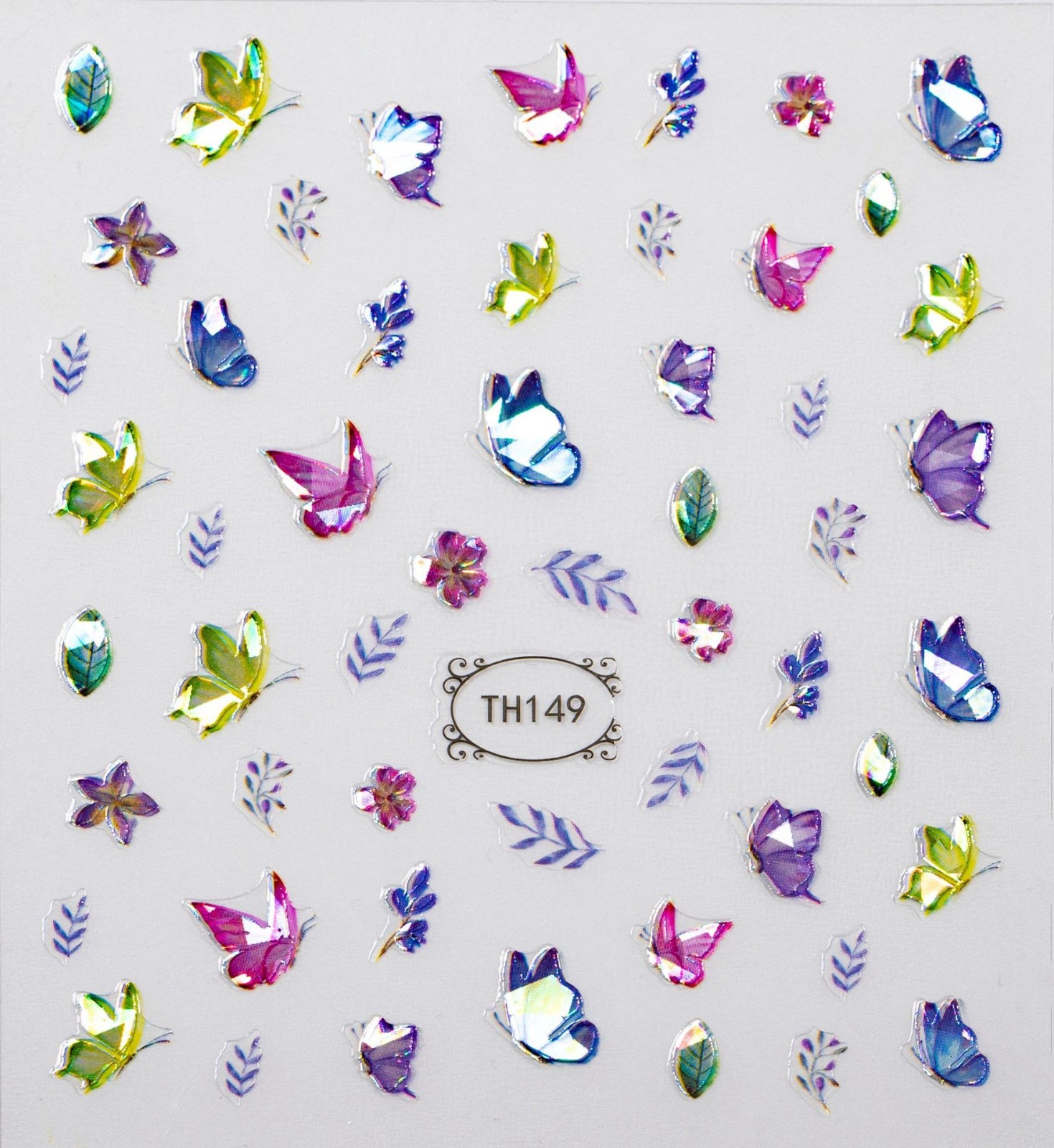 实力工厂定制镭射蝴蝶美甲贴纸INS美甲贴花极光美甲饰品OEM指甲贴图4