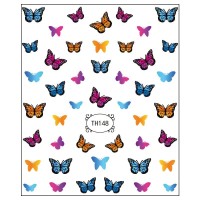 厂定制夏日蝴蝶小清新美甲贴纸DIY花朵可爱网红风指甲贴OEM