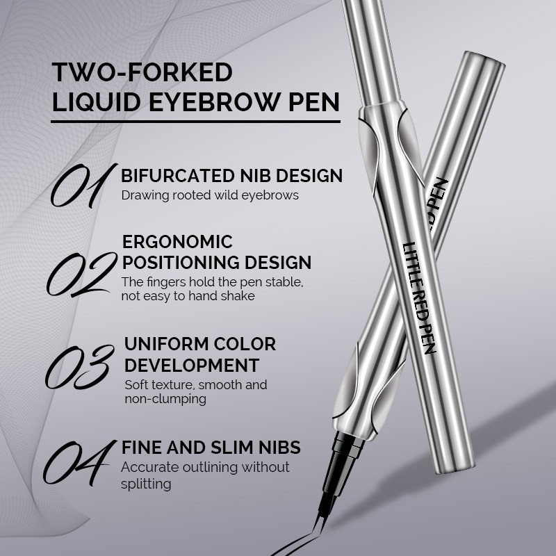 OEM定制YOUR LOGO 二叉眉笔黑色棕色防水防汗新手易上手眉笔眼线图3