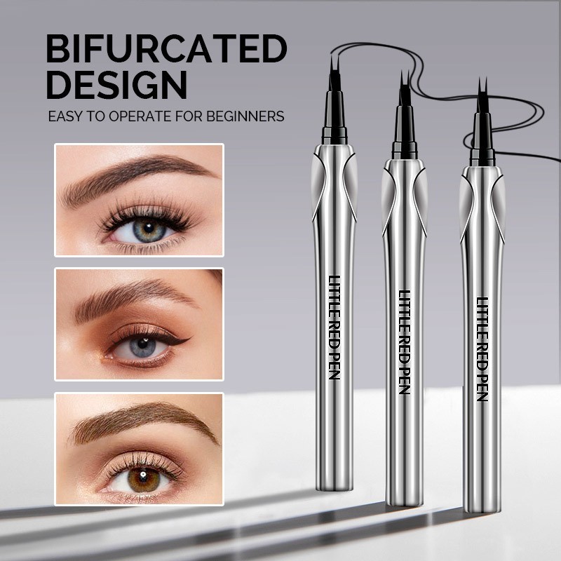 OEM定制YOUR LOGO 二叉眉笔黑色棕色防水防汗新手易上手眉笔眼线