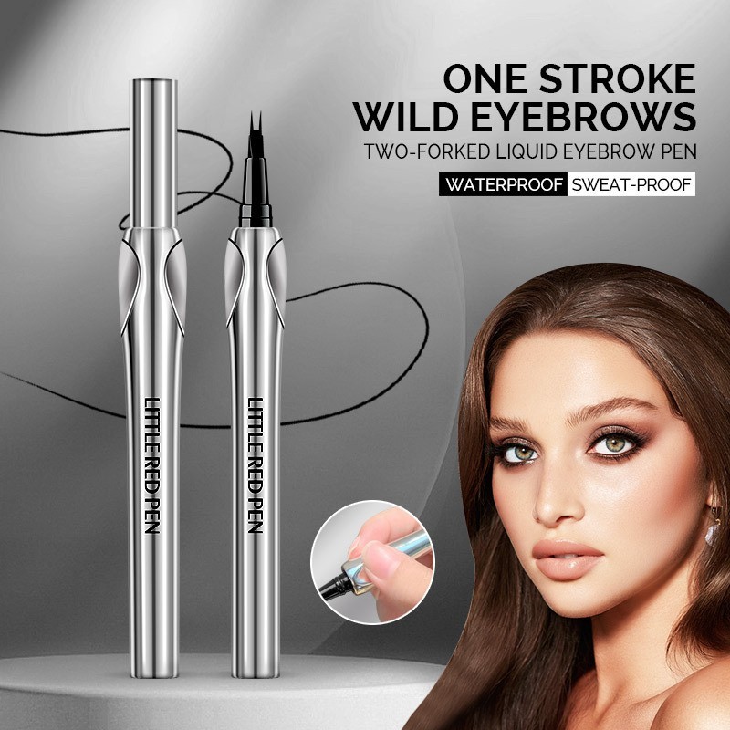 OEM定制YOUR LOGO 二叉眉笔黑色棕色防水防汗新手易上手眉笔眼线图2