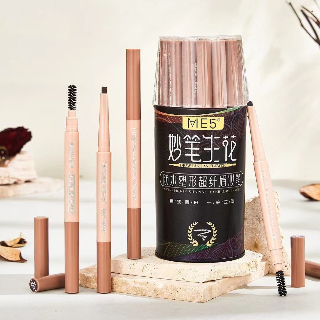 双头眉笔贴牌代加工超纤防水防汗持久不晕染不易脱色扁芯自动带刷图4