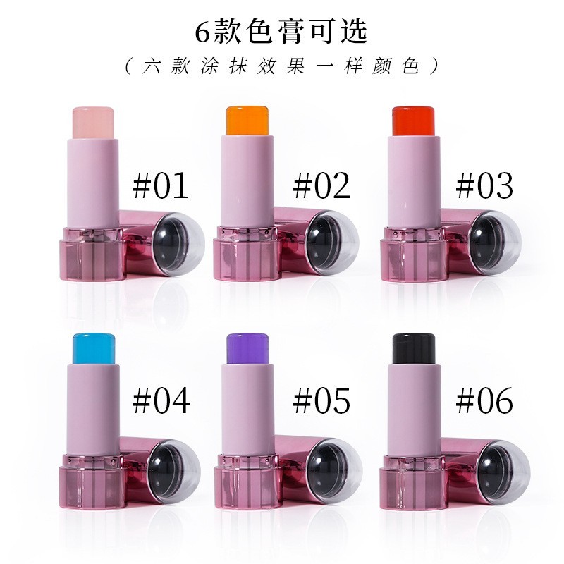 跨境无LOGO果冻变色腮红棒唇颊两用温变腮红膏 自然提亮细腻服帖图4