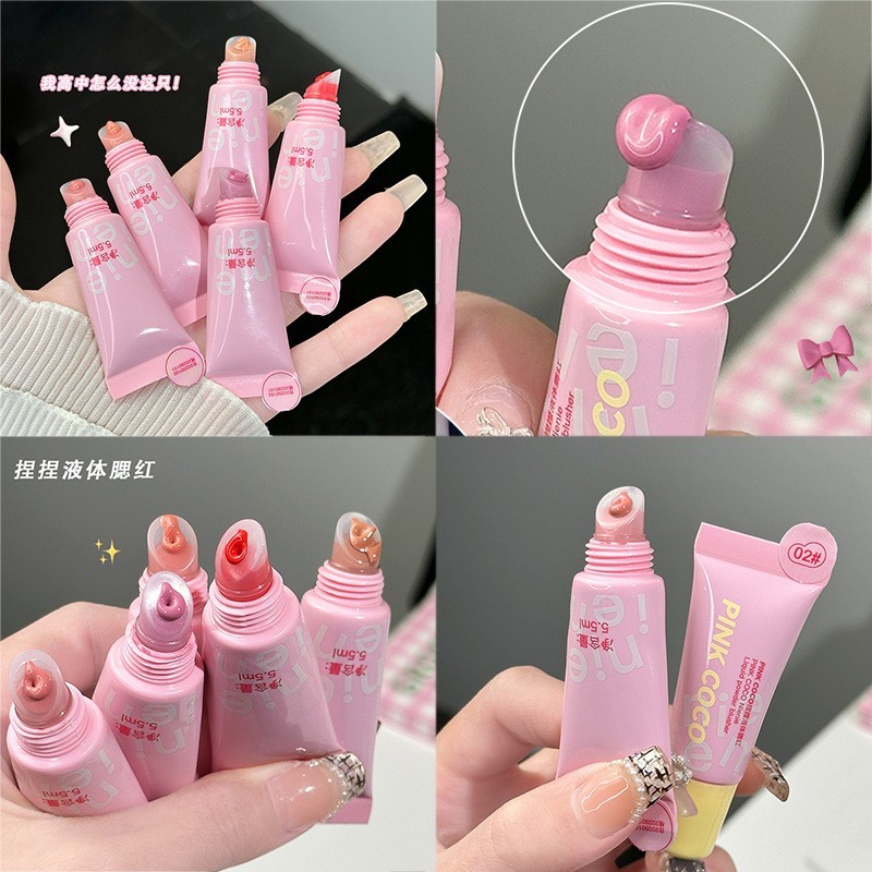 捏捏液体腮红定制 单色唇颊两用自然胭脂软管腮红液跨境彩妆工厂图4