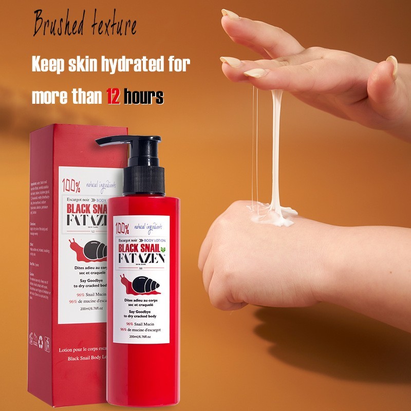 跨境FATAZEN黑蜗牛原液身体乳补水保湿滋润嫩肤防干裂全英文外贸图2