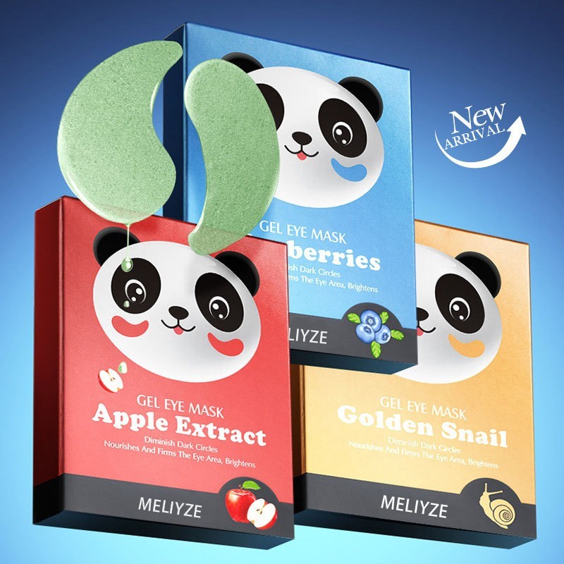 跨境专供纯英文熊猫眼膜贴淡细纹保湿可爱卡通眼贴膜厂家oem贴牌图3