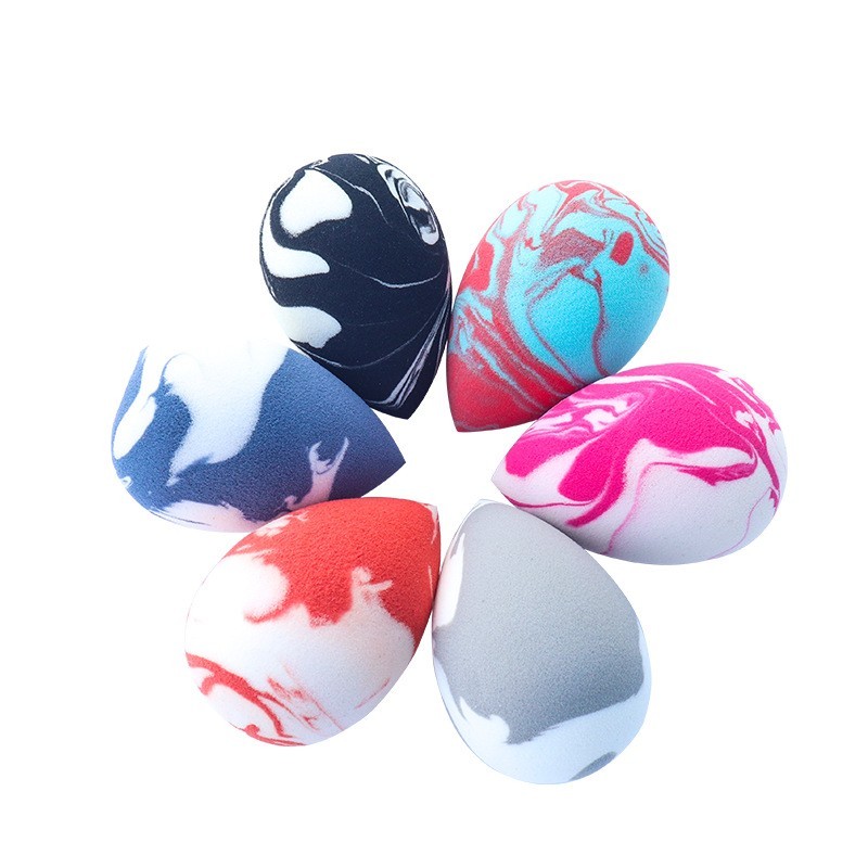 非乳胶高端粉扑迷彩美妆蛋干湿两用植绒粉扑套装美妆工具图3