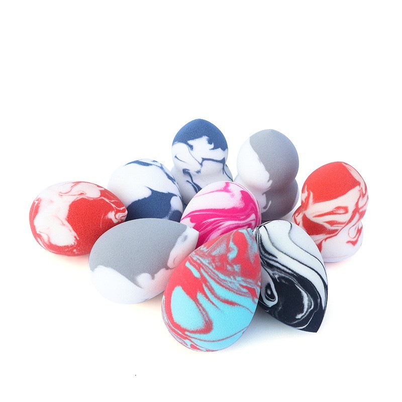 非乳胶高端粉扑迷彩美妆蛋干湿两用植绒粉扑套装美妆工具图2