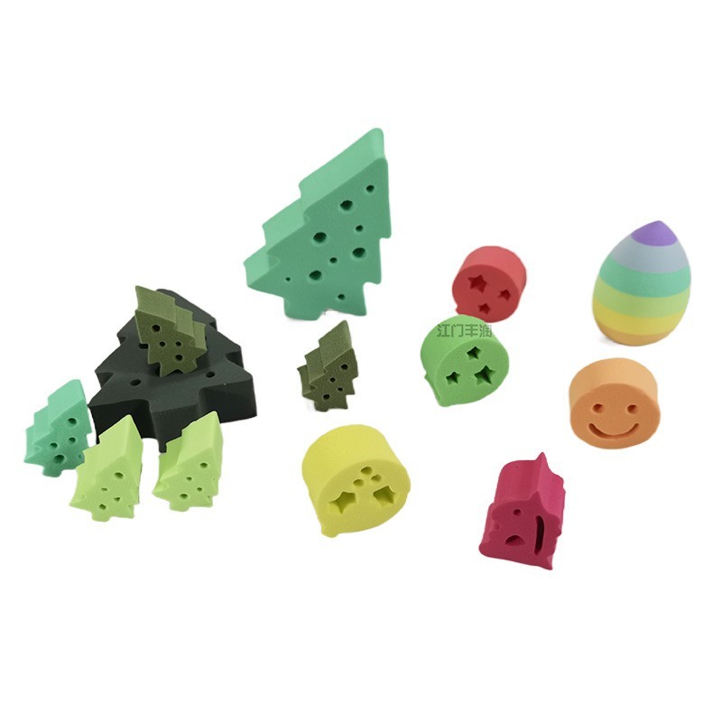 定制亲水性聚氨酯圣诞化妆粉扑海绵超软干湿两用异形粉扑图4